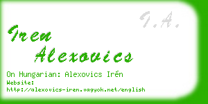 iren alexovics business card